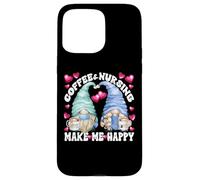 Funny Nurse Gnomes Couple for Women and Men Who Loves Coffee Coque pour iPhone 15 Pro Max