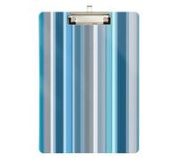 Funny Oases - Porte-bloc bleu nervuré bleu et gris résistant aux intempéries - Planche rigide pour professeur - Taille 22,9 x 31,5 cm - Tabla para escribir avec clip argenté