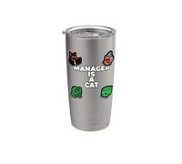Funny Office Humor Manager Is A Cat Feline Boss Gobelet isotherme en acier inoxydable double paroi