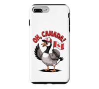 Funny Oh Canada Drapeau Canadien Tenant Un Drapeau de Dessin animé Coque pour iPhone 7 Plus/8 Plus