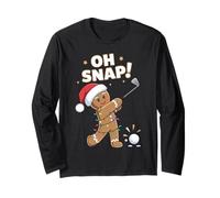 Funny Oh Snap Gingerbread Golf Christmas Holiday Art Manche Longue