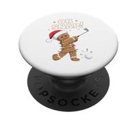 Funny Oh Snap Gingerbread Golf Christmas Holiday Art PopSockets PopGrip Adhésif