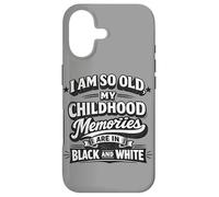 Funny Old Childhood Memories Noir Blanc Rétro Vintage Citation Coque pour iPhone 17