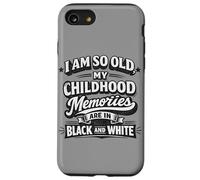 Funny Old Childhood Memories Noir Blanc Rétro Vintage Citation Coque pour iPhone SE (2020) / 7/8