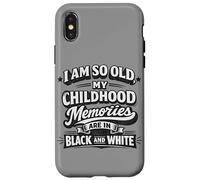 Funny Old Childhood Memories Noir Blanc Rétro Vintage Citation Coque pour iPhone X/XS