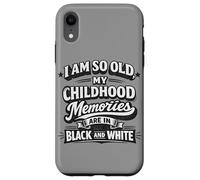 Funny Old Childhood Memories Noir Blanc Rétro Vintage Citation Coque pour iPhone XR