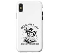 Funny on My Way to Get My Shit Together Tortue et Raton Laveur Coque pour iPhone X/XS