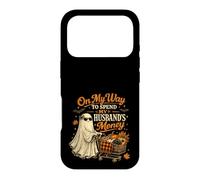 Funny on My Way to Spend My Husbandd's Money Halloween Ghost Coque pour iPhone 17 Pro