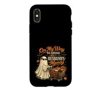 Funny on My Way to Spend My Husbandd's Money Halloween Ghost Coque pour iPhone X/XS