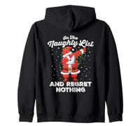 Funny on The Naughty List Regret Nothing Santa Dabbing Xmas Sweat à Capuche