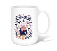 Funny Online Shopping Delivery Citation Chaudron Tasse à café en céramique | Illustration fantaisie, tasse à café, thème d'achat en ligne, citation humoristique, cadeau pour les amateurs de café