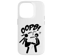Funny Ooops Figures Stick Cartoon Fight, Girl Power Graphic Coque pour iPhone 14 Pro