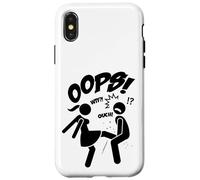 Funny Ooops Figures Stick Cartoon Fight, Girl Power Graphic Coque pour iPhone X/XS