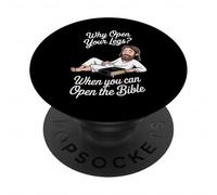 Funny Open The Bible Christian Faith Humour Dire Adulte Blague PopSockets PopGrip Adhésif