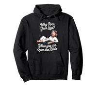 Funny Open The Bible Christian Faith Humour Dire Adulte Blague Sweat à Capuche