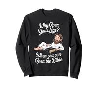 Funny Open The Bible Christian Faith Humour Dire Adulte Blague Sweatshirt