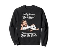 Funny Open The Bible Christian Faith Humour Dire Adulte Blague Sweatshirt