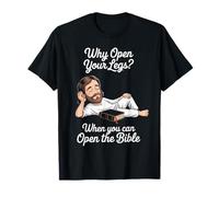 Funny Open The Bible Christian Faith Humour Dire Adulte Blague T-Shirt
