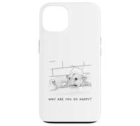 Funny Opossum Illustration Why are You So Happy Coque pour iPhone 13