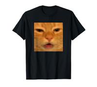 Funny Orange Cat Face Meme Humour Flou Photo T-Shirt Graphique avec Valeur