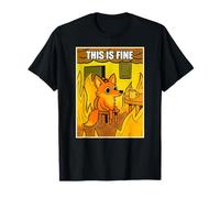 Funny Orange Fox This Is Fine Humour Meme Men Women T-Shirt