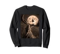 Funny Orignal Selfie Pleine Lune Sorcière Volante Forêt Halloween Sweatshirt
