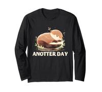Funny Otter Lover Anotter Day Jeu de Mots en Forme d'animal endormi Manche Longue