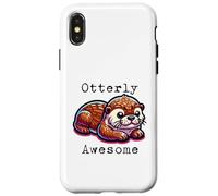 Funny Otterly Awesome Pun for Kids Girls Boys Otter Coque pour iPhone X/XS