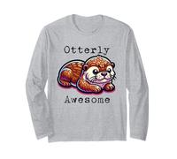 Funny Otterly Awesome Pun for Kids Girls Boys Otter Manche Longue