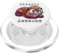 Funny Otterly Awesome Pun for Kids Girls Boys Otter PopSockets PopGrip pour MagSafe