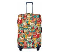 Funny Owl Bird Housses de bagages de voyage - Housses de protection élastiques pour valises de 18 à 32 pouces, Noir, X-large