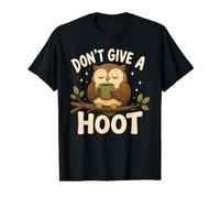 Funny Owl Coffee Don't Give A Hoot Pun T-Shirt Graphique avec Valeur, Homme, Noir, S