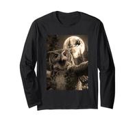 Funny Owl Selfie Pleine Lune Sorcières Volantes Forêt Halloween Manche Longue