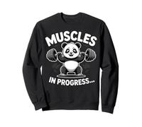 Funny Panda Haltérophilie Muscles in Progress Gym Humour Sweatshirt