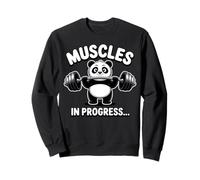 Funny Panda Haltérophilie Muscles in Progress Gym Humour Sweatshirt