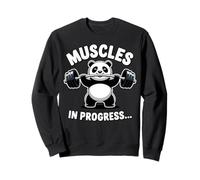 Funny Panda Haltérophilie Muscles in Progress Gym Humour Sweatshirt