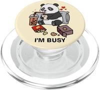 Funny Panda Im Busy Boba Tea Snacks Zoo Garçons Filles Enfants PopSockets PopGrip pour MagSafe