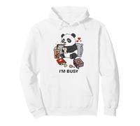 Funny Panda Im Busy Boba Tea Snacks Zoo Garçons Filles Enfants Sweat à Capuche