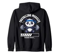 Funny Panda Installing Muscles Gym Workout Humour Sweat à Capuche