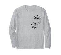 Funny Panda Lovers Cute Kawaii Baby Pandas in Pocket Manche Longue