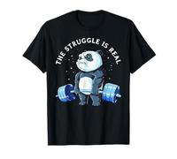 Funny Panda The Struggle is Real Bear Deadlift Funny Gym T-Shirt