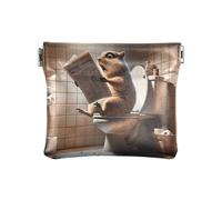 Funny Panic Squirrel Beige Small Wallets, Ladies Wallets, Slim Womens Wallet, Funny Panic Ecureuil Beige, 4.33x3.74In, Funny Panic Ecureuil Beige