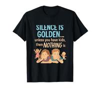 Funny Parents Silence is Golden Kids Humour T-Shirt