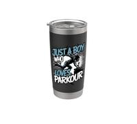 Funny Parkour Juste un garçon qui aime le parkour Free Running Gobelet isotherme en acier inoxydable double paroi