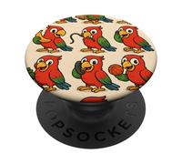 Funny Parrot Cartoon Meme Mischief Animal Humor Art PopSockets PopGrip Adhésif