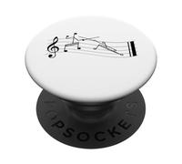 Funny Partitions de Musique en Forme de bâton Blanc PopSockets PopGrip Adhésif