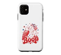 Funny Patriotic Eagle Boop Retro Pinup Girl Booping Humour Coque pour iPhone 11
