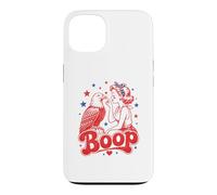 Funny Patriotic Eagle Boop Retro Pinup Girl Booping Humour Coque pour iPhone 13