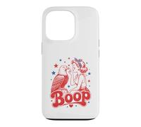 Funny Patriotic Eagle Boop Retro Pinup Girl Booping Humour Coque pour iPhone 13 Pro
