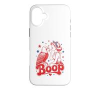 Funny Patriotic Eagle Boop Retro Pinup Girl Booping Humour Coque pour iPhone 16 Plus